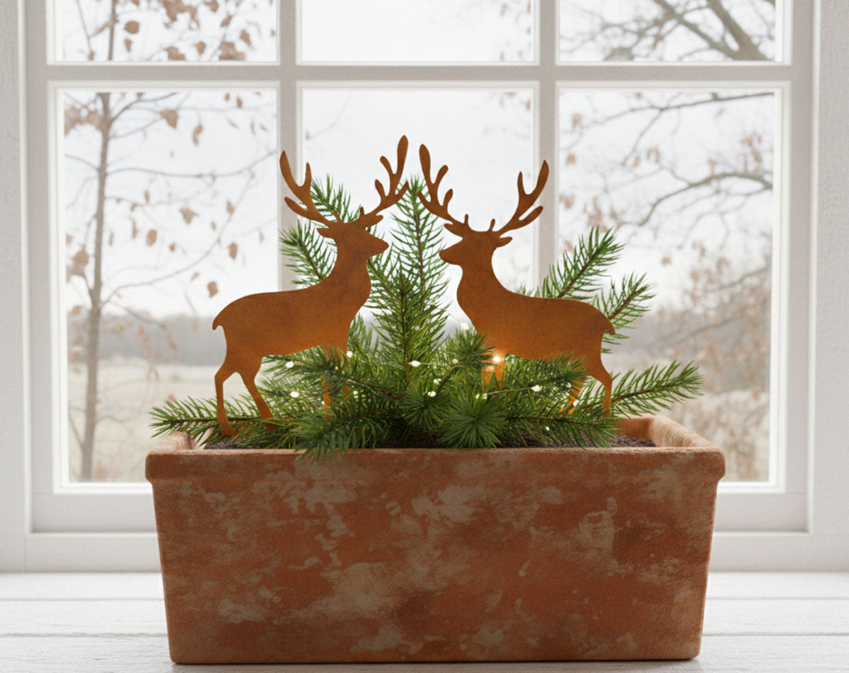 LB H&F Lilienburg 2er Set Weihnachtsdeko Roststecker Rost Metall wette –  www.LILIENBURG.de