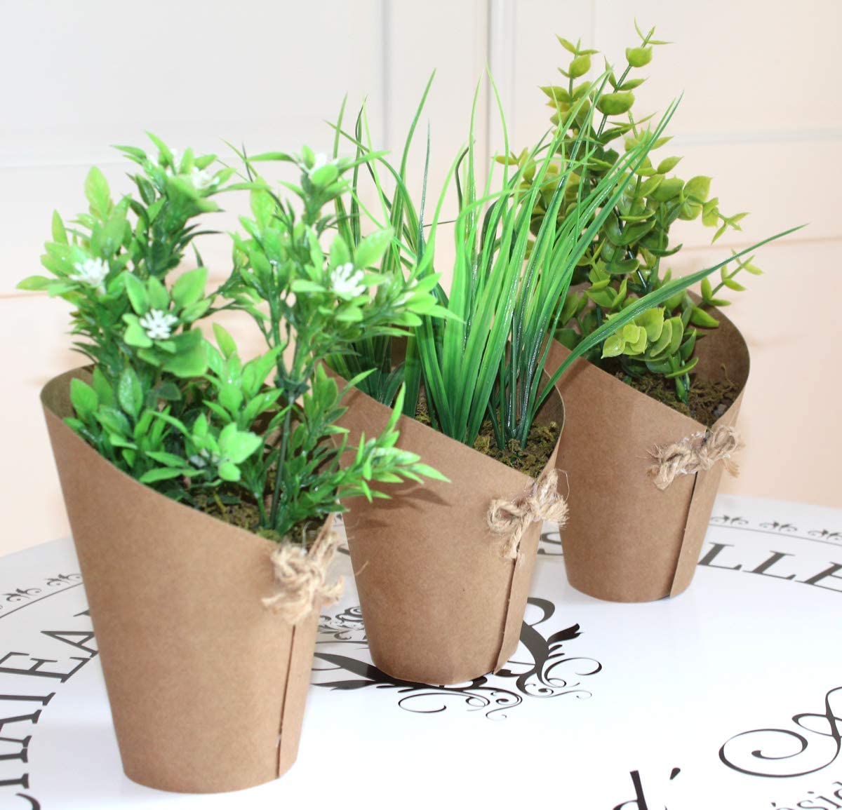 LB H&F 3er Set Knstliche Pflanzen Gras Kunstpflanzen Dekogras Kunstgr   www.LILIENBURG.de