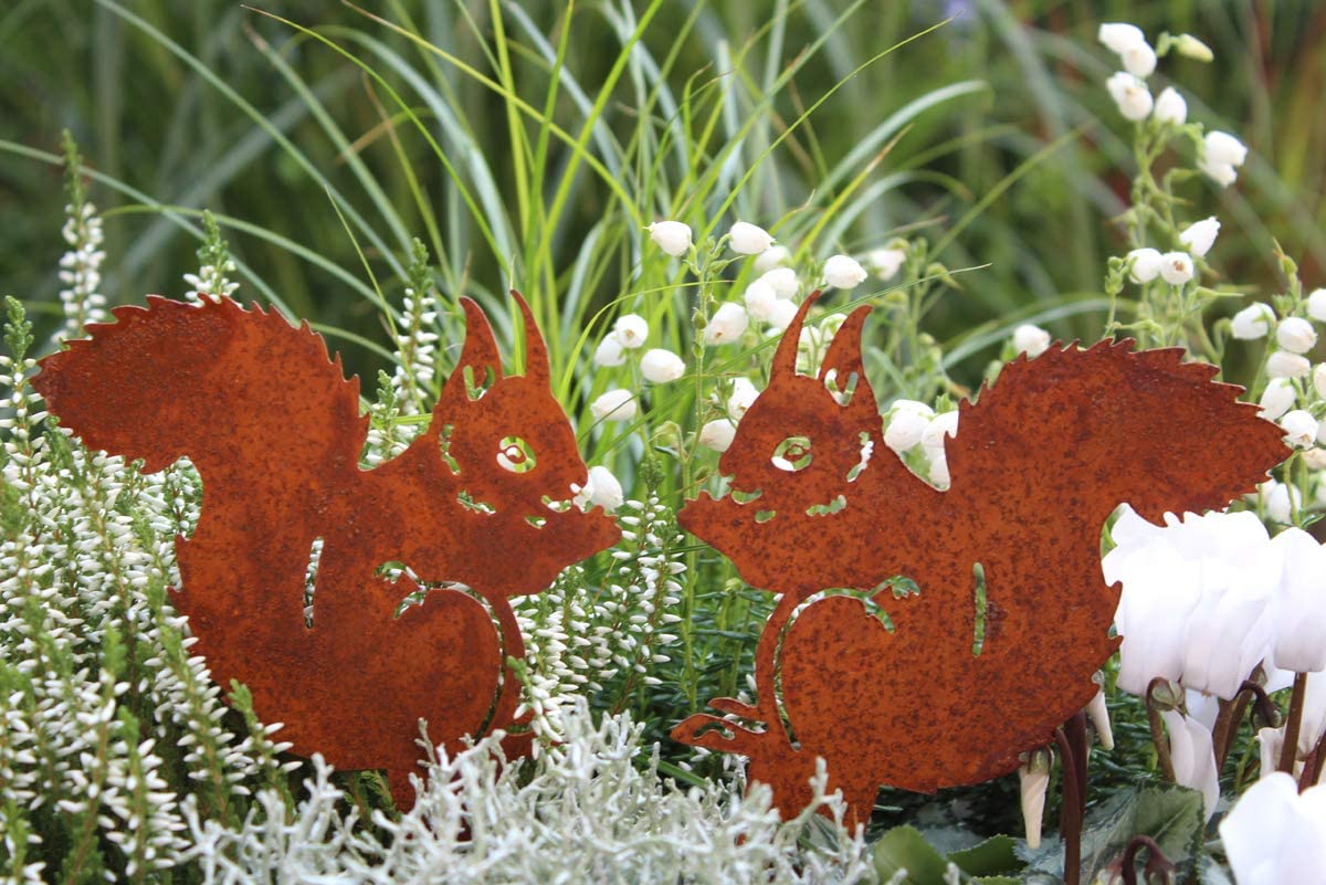 LB H&F Lilienburg 2er Eichhörnchen Set Roststecker Gartenstecker Rostf –  www.LILIENBURG.de