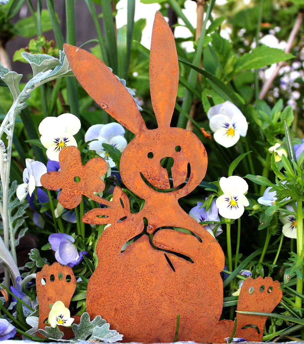 Gartenfigur »Gartendeko Rost Metall Hase Figur Deko Eingang Ostern Ost