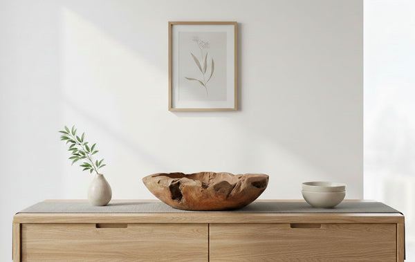 LB H&F Teakschale Dekoschale Holzschale Teak Schale Obstschale Schmuckschale ca. Ø 30 cm massiv