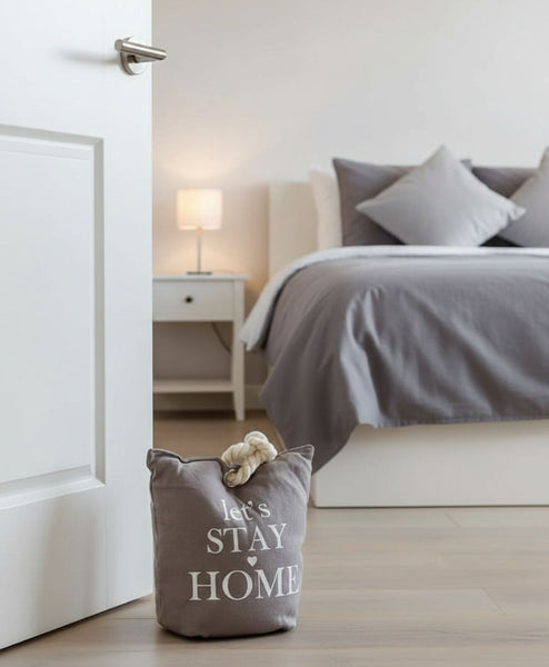 Lilienburg Türstopper schwer Stoff Sack Vintage Grau Home Stay