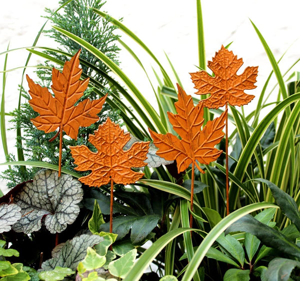 blumenkasten herbstdeko Lilienburg 4er Set Roststecker Blätter Herbstblätter Herbstdeko Herbst –  www.LILIENBURG.de