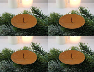 LB H&F 4er Set Adventskranz Deko Advent Rostoptik Kerzenteller Metall Weihnachten KERZENSTECKER Kerzenpicks zum selber dekorieren -Kerzenhalter 10 cm