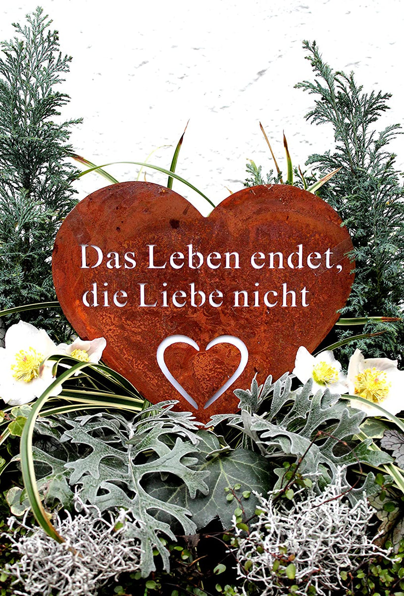 Dolorino Grabstecker Aus Edelstahl - Herz Mit Spruch 'Danke Für Die Schöne Zeit'