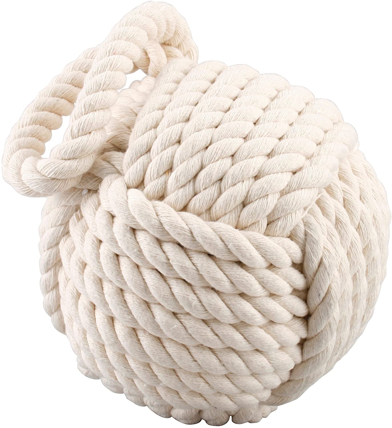 LB H&F Lilienburg Türstopper schwer Jute Seil Vintage WEISS 1,5 kg / 15 cm Ø Knoten W