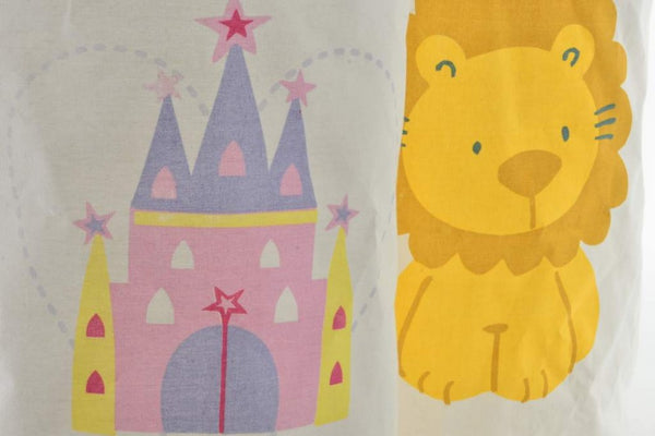 LB H&F Aufbewahrungssack Spielzeugsack ELSA Mädchen Schloss Fee faltbar Spielzeug / Wäschekorb Kinderzimmer Baumwolle 50 x 40 cm Prinzessin