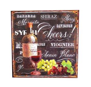 LB H&F Blechschild Blech Schild Küche Wein Metall XL Weinflasche Weinglas