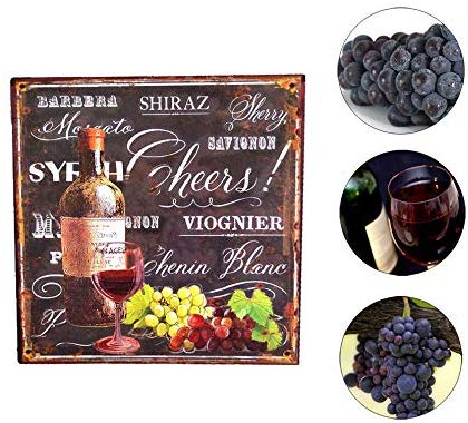 LB H&F Blechschild Blech Schild Küche Wein Metall XL Weinflasche Weinglas