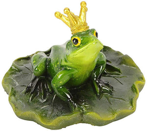 LB H&F Teichfigur Frosch Froschkönig Kopf Schwimmtier Dekofigur Tierfigur Gartenteich Miniteich grün Teichdeko Pool Teich Gartendeko Teichtier