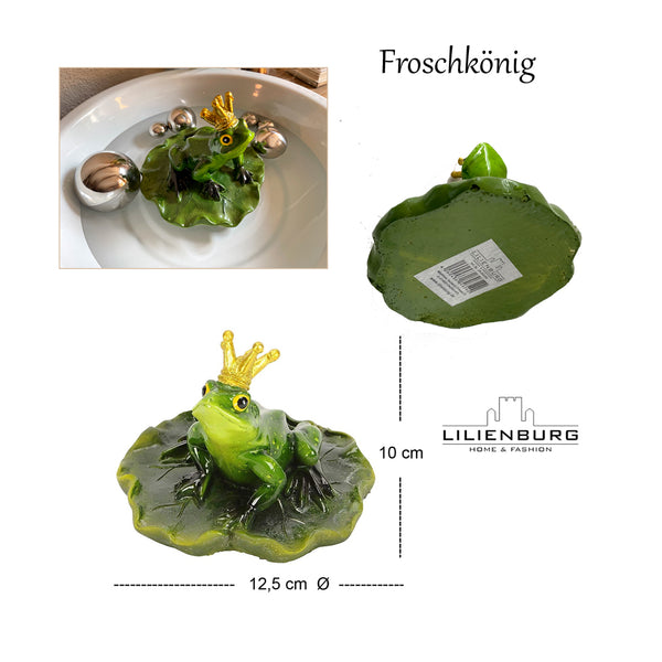 LB H&F Teichfigur Frosch Froschkönig Kopf Schwimmtier Dekofigur Tierfigur Gartenteich Miniteich grün Teichdeko Pool Teich Gartendeko Teichtier