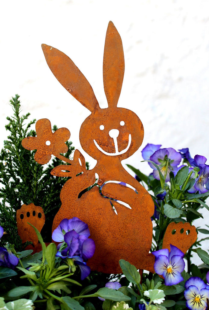 Gartenfigur »Gartendeko Rost Metall Hase Figur Deko Eingang Ostern Ost
