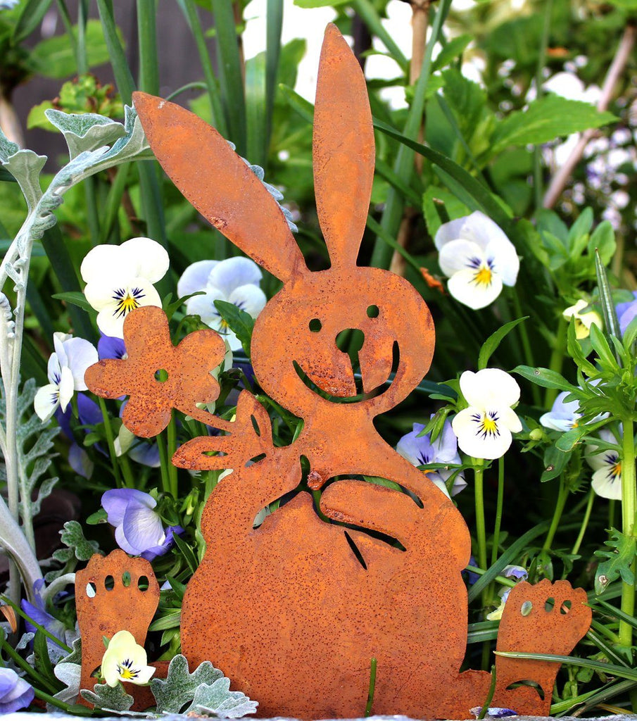 Gartenfigur »Gartendeko Rost Metall Hase Figur Deko Eingang Ostern Ost