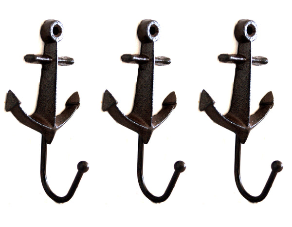 LB H&F Lilienburg 3 Stück Garderobe Set Wandgarderobe Kleiderhaken ANKER Maritim Badezimmer Haken Wandgarderobe Gusseisen Kleiderhaken MARE