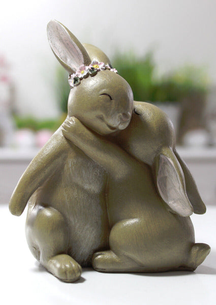 Hase Hasenpaar Mutter Kind Familie Deko Ostern Dekoration Figur Tischdeko Osterhase modern Osterschmuck Osterdeko