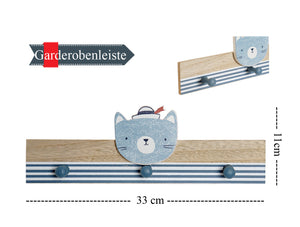 LB H&F Hakenleiste Garderobenhaken Garderobe Haken Matrose Wandgarderobe Kleiderhaken KINDERZIMMER - 33x11cm Gross
