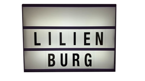 LED Lightbox - Leinwand - A4 Format - Leuchtkasten / Leuchtbox für Leuchtreklame Design mit Buchstaben/Zeichen [Energieklasse A+]