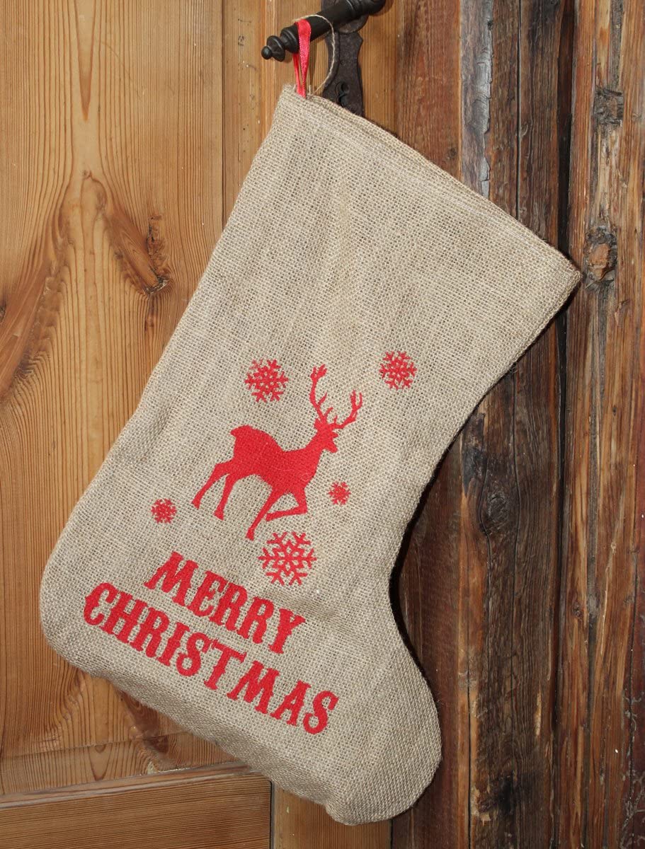 LB H&F Nikolaussack 48 x 34 cm Gross Sack Jute zum Aufhängen Weihnachtsmann Nikolaus