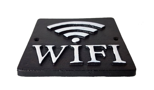 LB H&F Türschild Schild Nostalgie WLAN massives Eisen Türschild 12 x 12 cm  Büro / Arbeitsplatz - PC