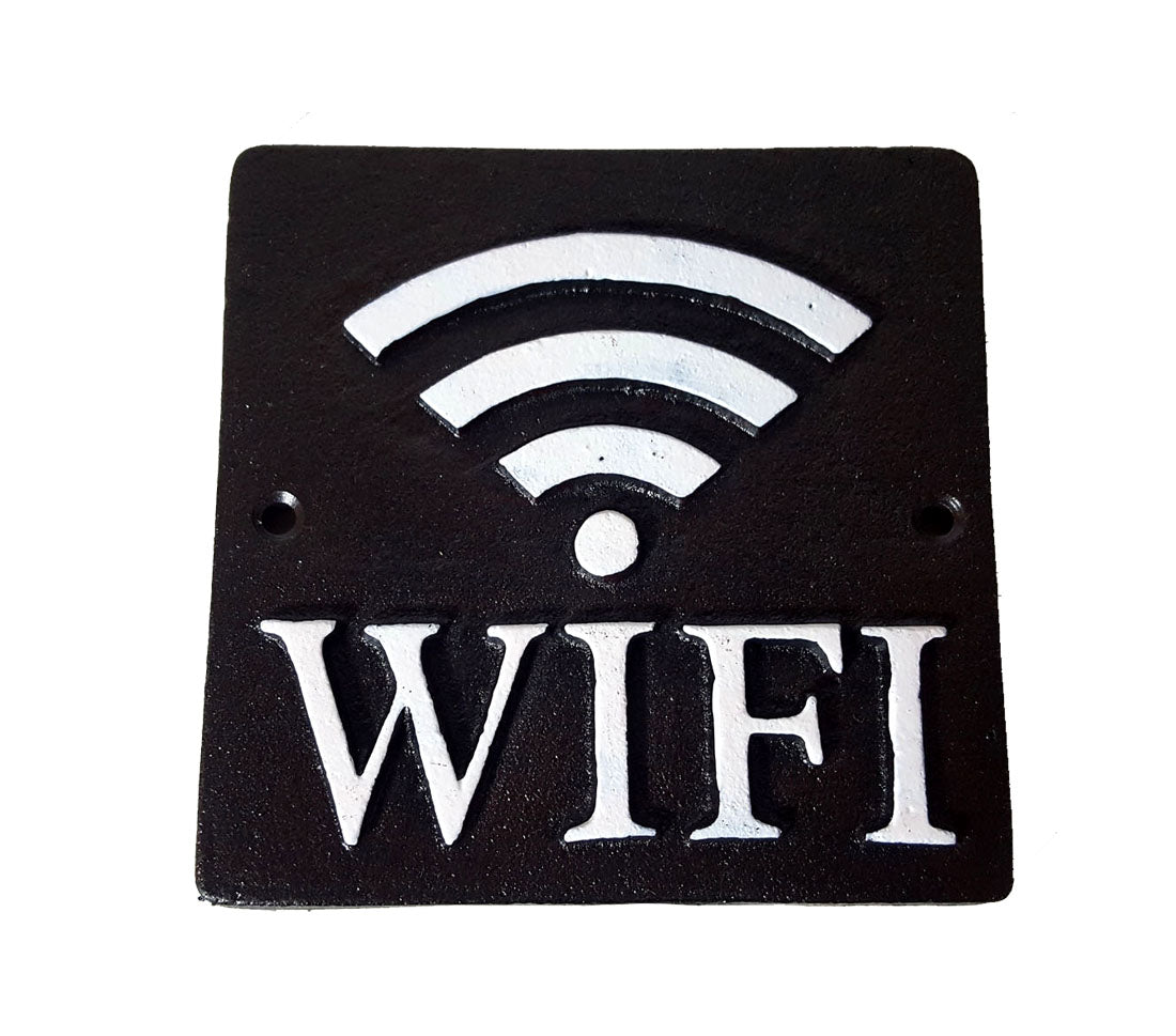 LB H&F Türschild Schild Nostalgie WLAN massives Eisen Türschild 12 x 12 cm  Büro / Arbeitsplatz - PC