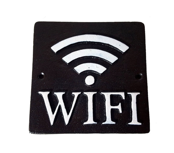 LB H&F Türschild Schild Nostalgie WLAN massives Eisen Türschild 12 x 12 cm  Büro / Arbeitsplatz - PC