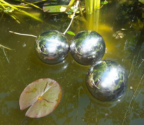 6 Stück Schwimmkugel Dekokugel Teichdeko Gartenkugel Set Silber Chromkugel Rosenkugel rostfrei frostsicher und wetterfest Edelstahl