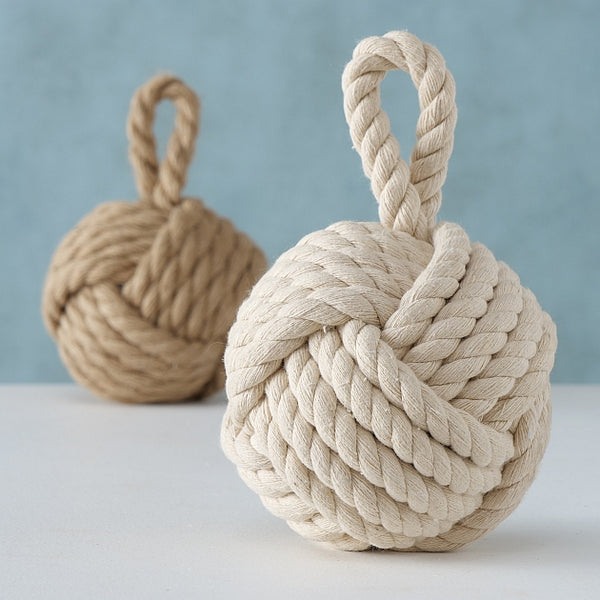 LB H&F Lilienburg Türstopper schwer Jute Seil Vintage WEISS 1,5 kg / 15 cm Ø Knoten W