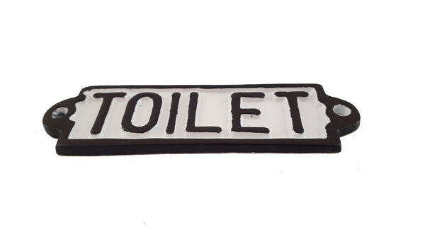 LB H&F Schild Türschild Toilette Türschild Nostalgie Metallschild Massiv schwere Qualität - 18,5 x 5,5 cm groß