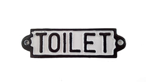 LB H&F Schild Türschild Toilette Türschild Nostalgie Metallschild Massiv schwere Qualität - 18,5 x 5,5 cm groß