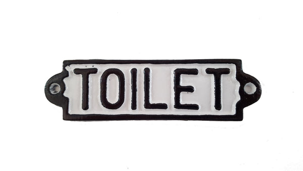 LB H&F Schild Türschild Toilette Türschild Nostalgie Metallschild Massiv schwere Qualität - 18,5 x 5,5 cm groß